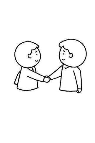 握手简笔画