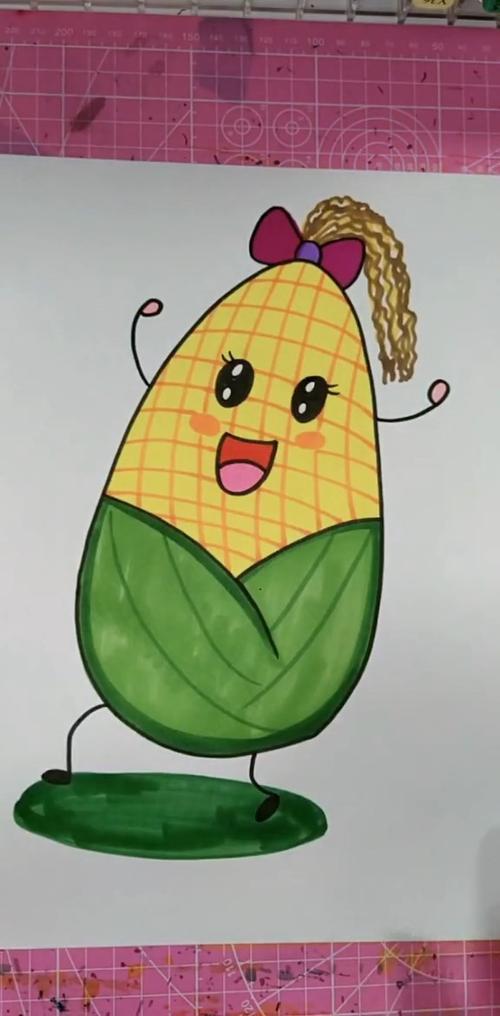 简笔画画一个胖胖的玉米给你吃