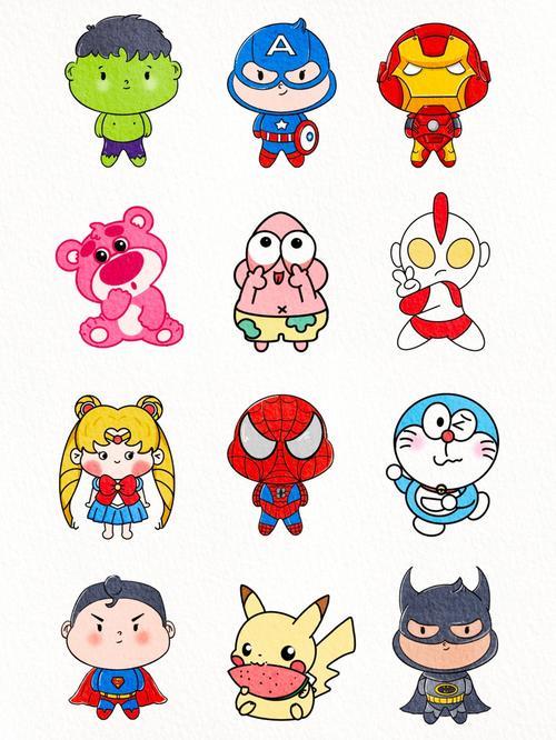 彩色卡通人物简笔画合集就喜欢可可爱爱