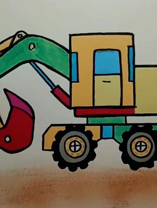 挖土机简笔画来喽