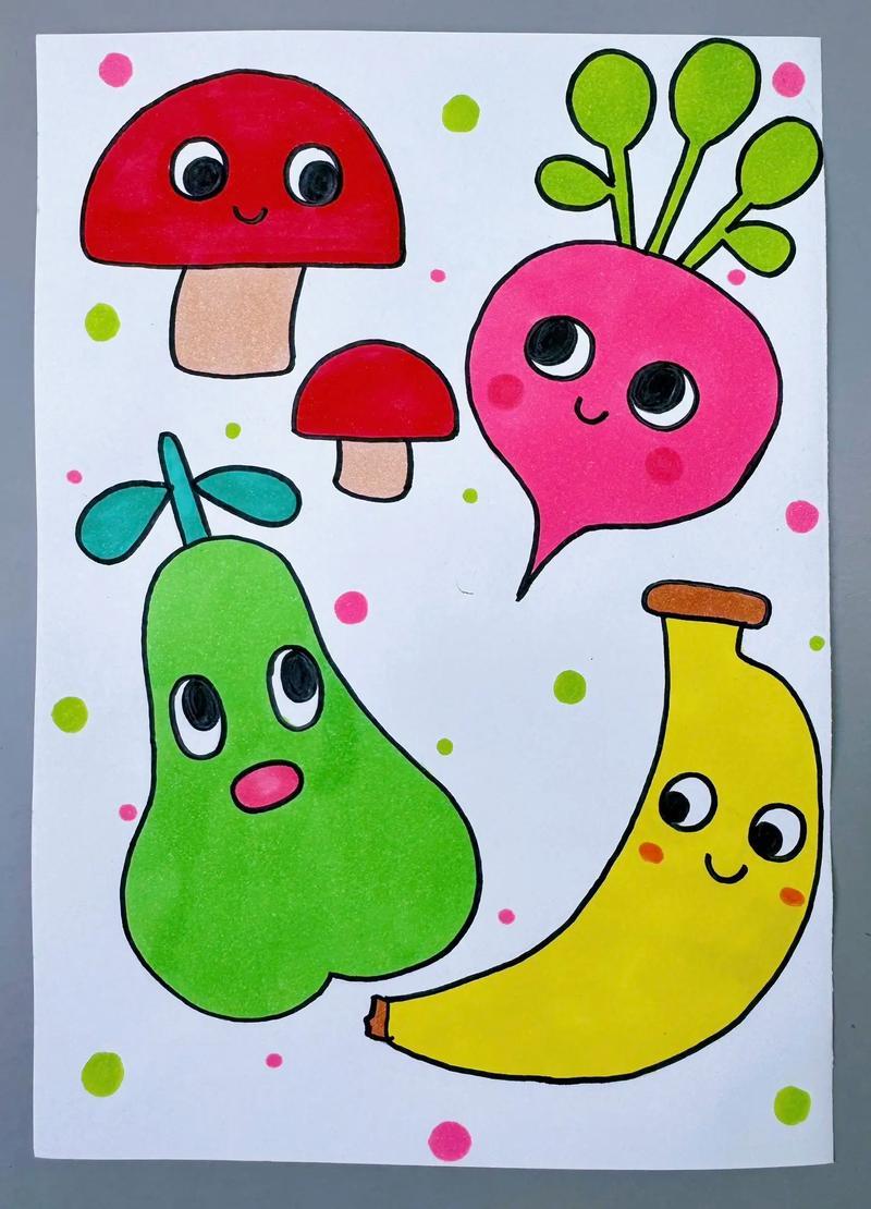 果蔬派对系列创意画简单又可爱快来试试吧画画水果派对抖音