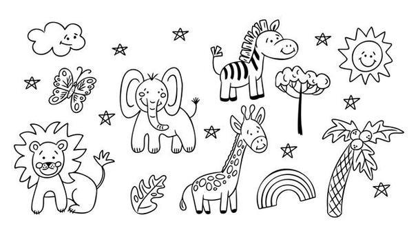 简笔画里的动物王国轻松几笔如何捕捉它们的灵动与趣味