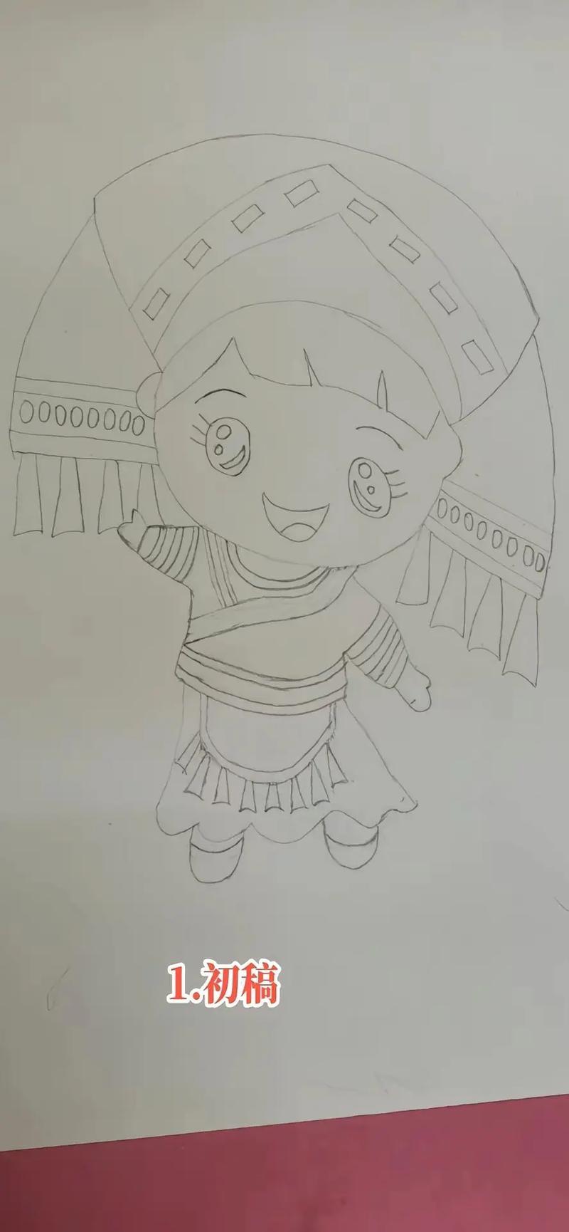 三月三民族画简单教程一起学画画又简单又好看的画三抖音