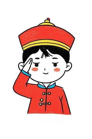 小男生敬礼简笔画