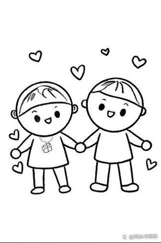 好朋友手拉手简笔画