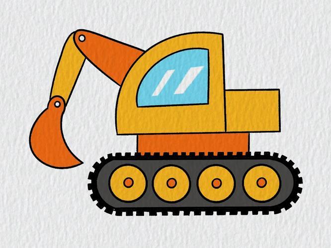 挖掘机简笔画男孩子的最爱简笔画儿童画挖掘机