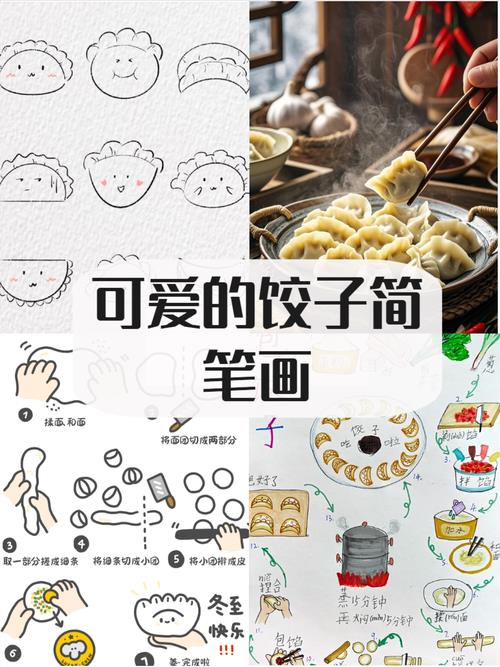 饺子简笔画饺子作为中国传统美食象征着团圆和幸福