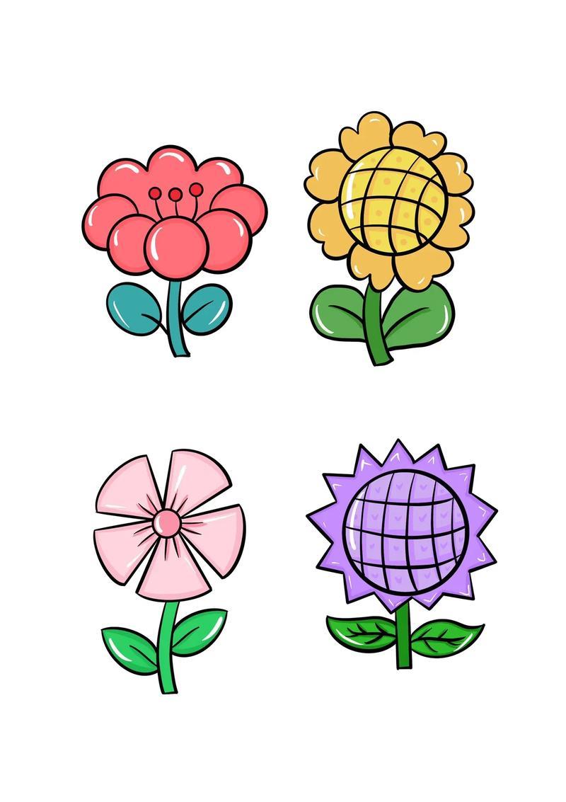 花朵简笔画儿童简笔画花朵教程简笔画春天的花朵步骤小学生抖音