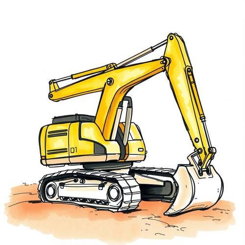 如何画一个简单的挖掘机简笔画