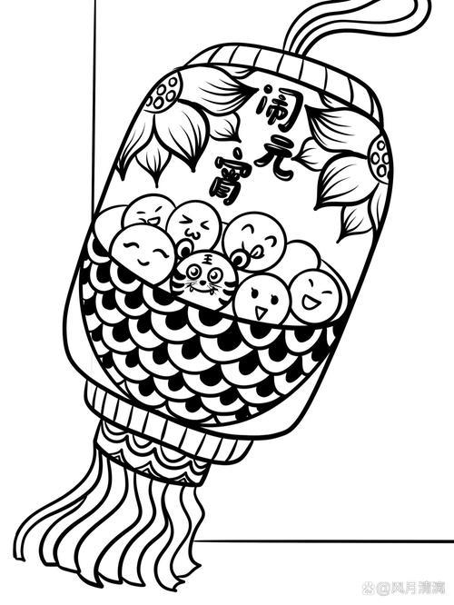 元宵猜灯谜儿童画主题画710岁适用