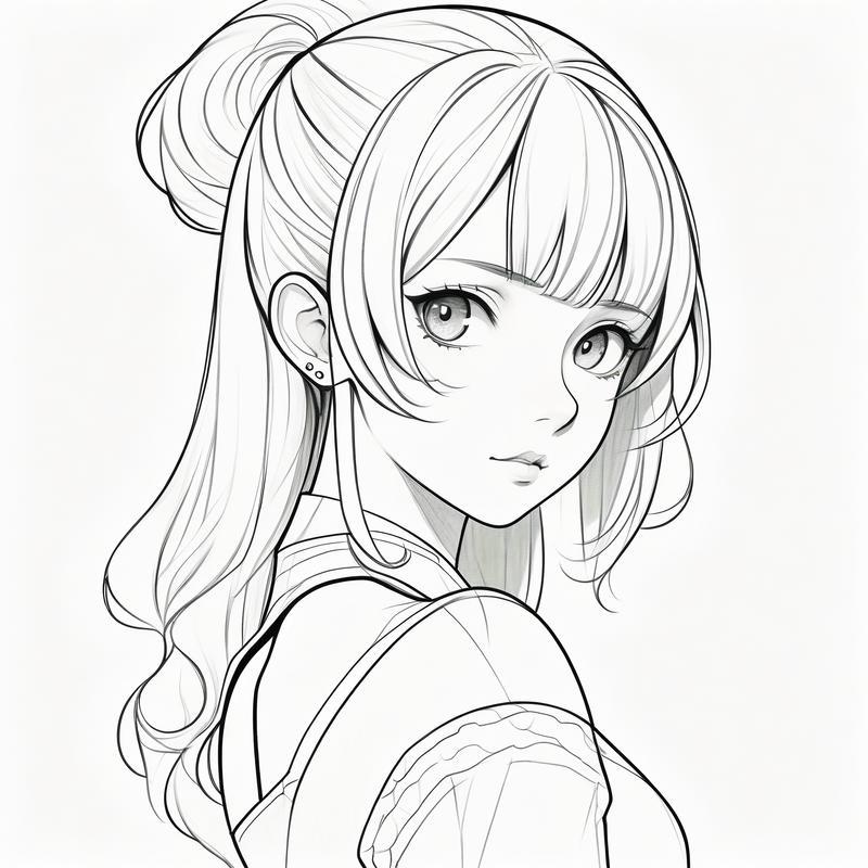 二次元头像女黑白简约之美