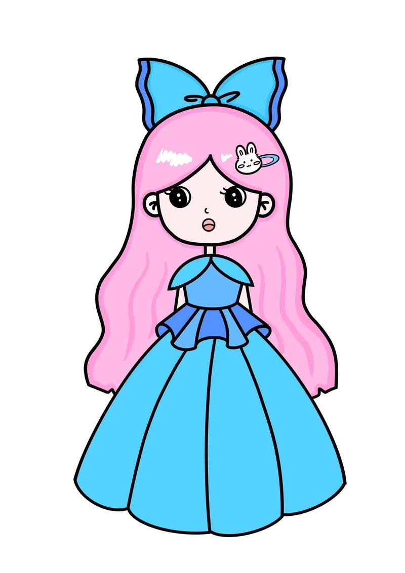 漂亮的公主简笔画简简单单的女生简笔画一起画抖音