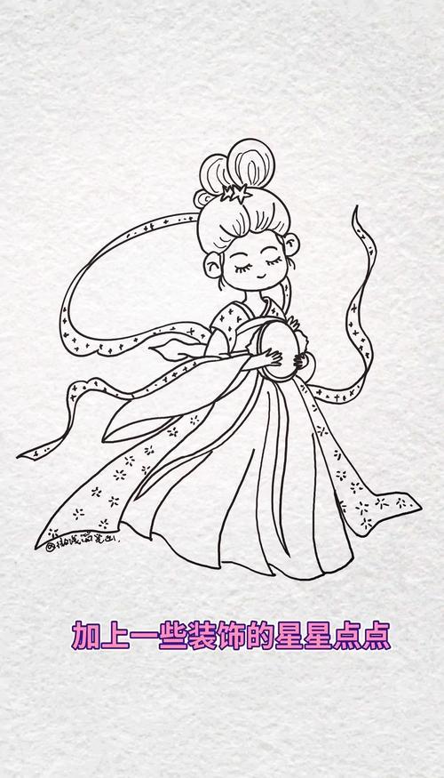 古风少女简笔画教程