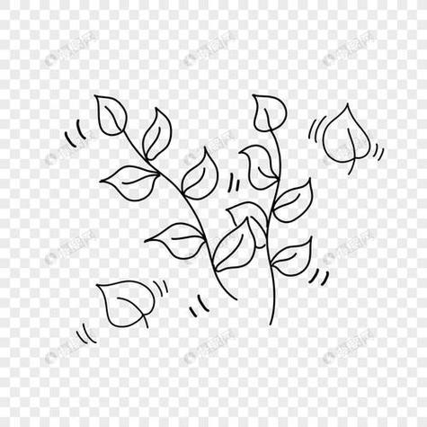 冬天枯萎的花草简笔画