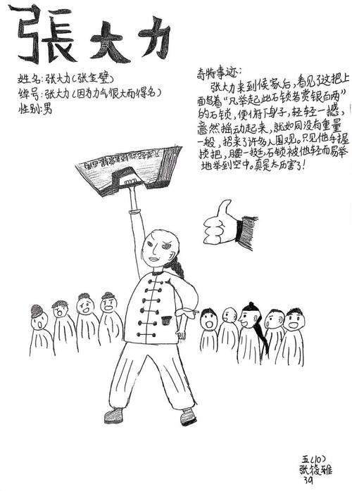 体味各色人生育秀小学五年级读书节俗世奇人主题活动人物