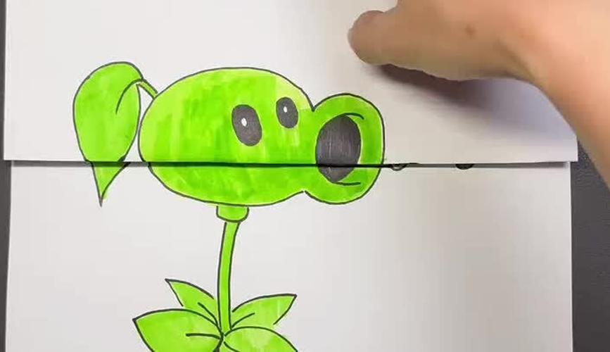 教你画豌豆射手简笔画一学就会