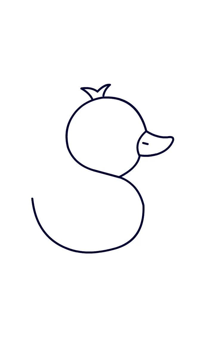 小鸭子简笔画画好啦小鸭子教程1先画通过s画出小抖音