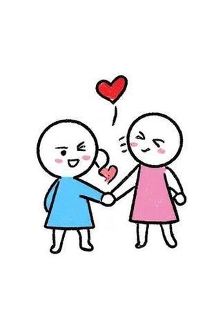 两个人握手简笔画