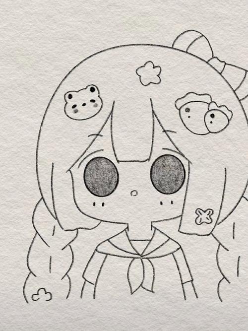 零基础简笔画教程双马尾小女孩