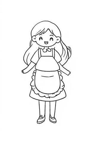 小学生扫地简笔画