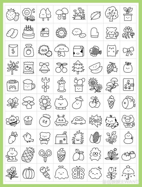 80个简笔画小物附线稿