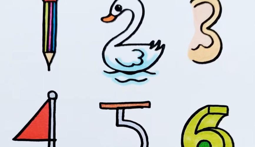 数字110简笔画宝贝一起来画吧