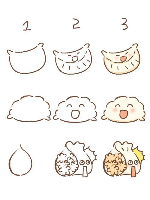 饺子简笔画教程冬至吃饺子啦