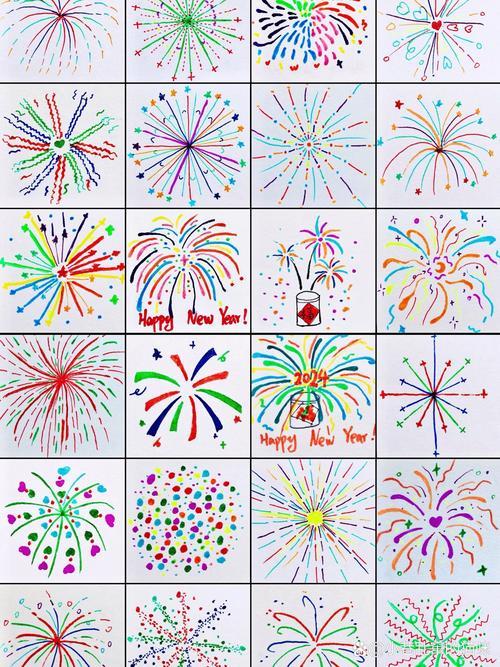 绘画烟花简笔画合集