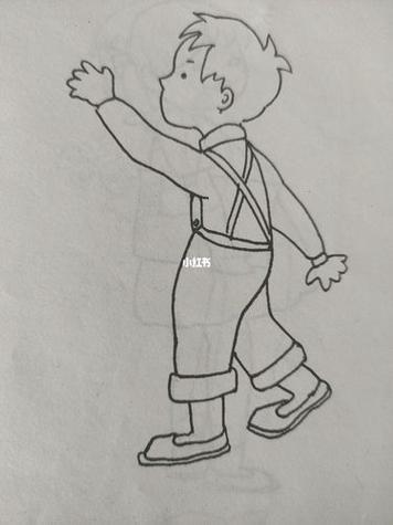 简笔画小朋友侧面