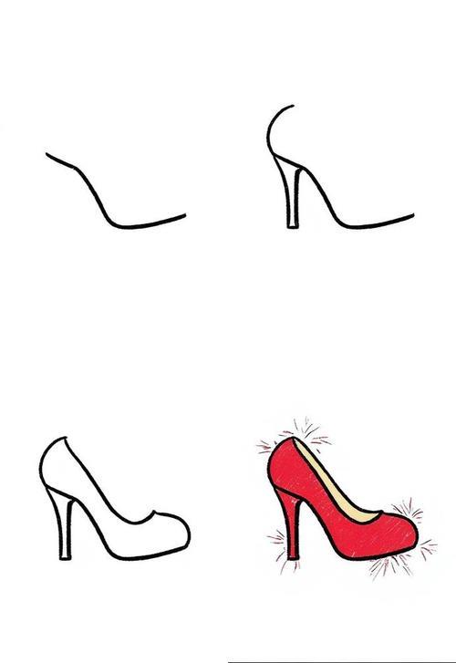 鞋子简笔画简单又漂亮