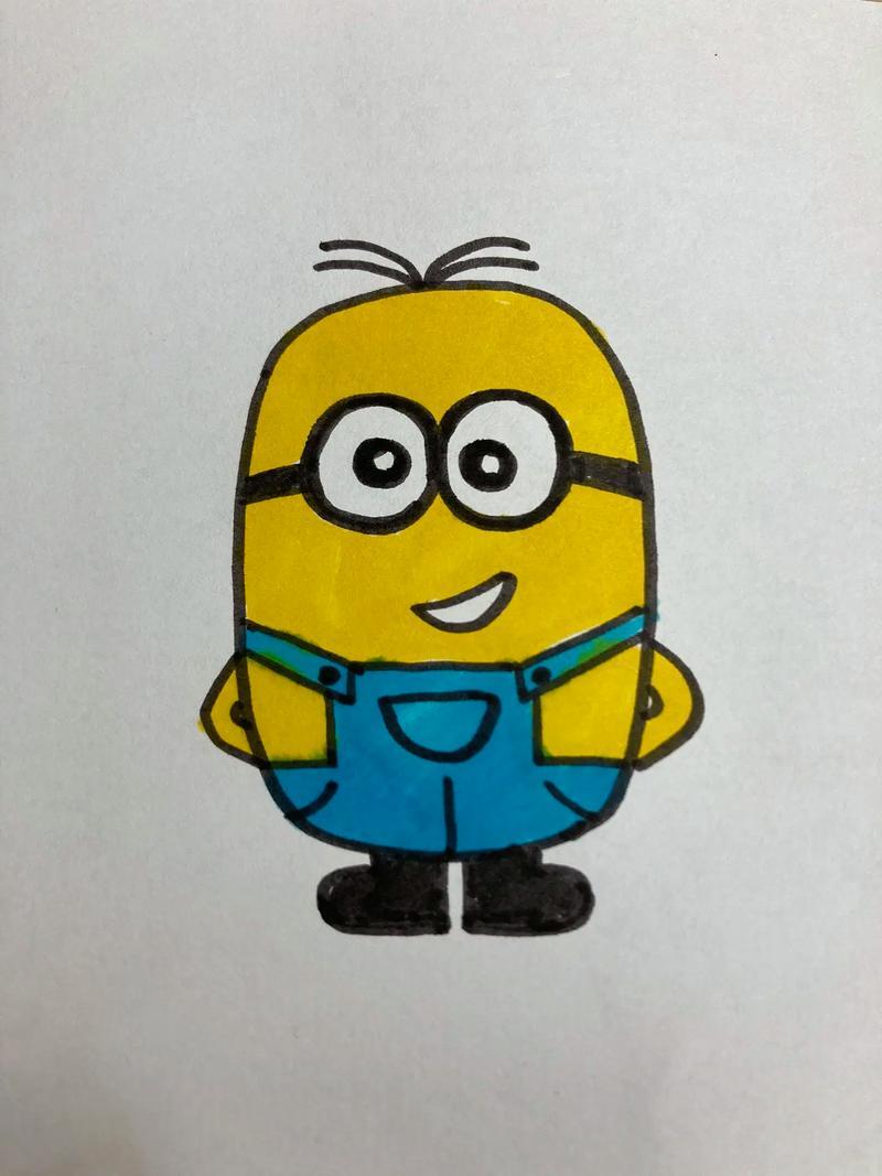 挑战教你画100个卡通人物之第26个小黄人简笔画一学抖音