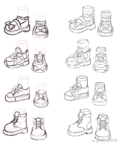 q版鞋子练习画了4双比较有代表性的鞋子一起练起来吧