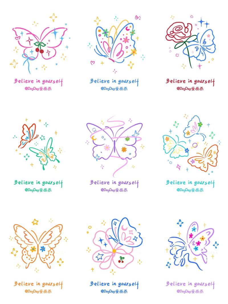 蝴蝶简笔画儿童画蝴蝶画画画蓝*********怎么画抖音