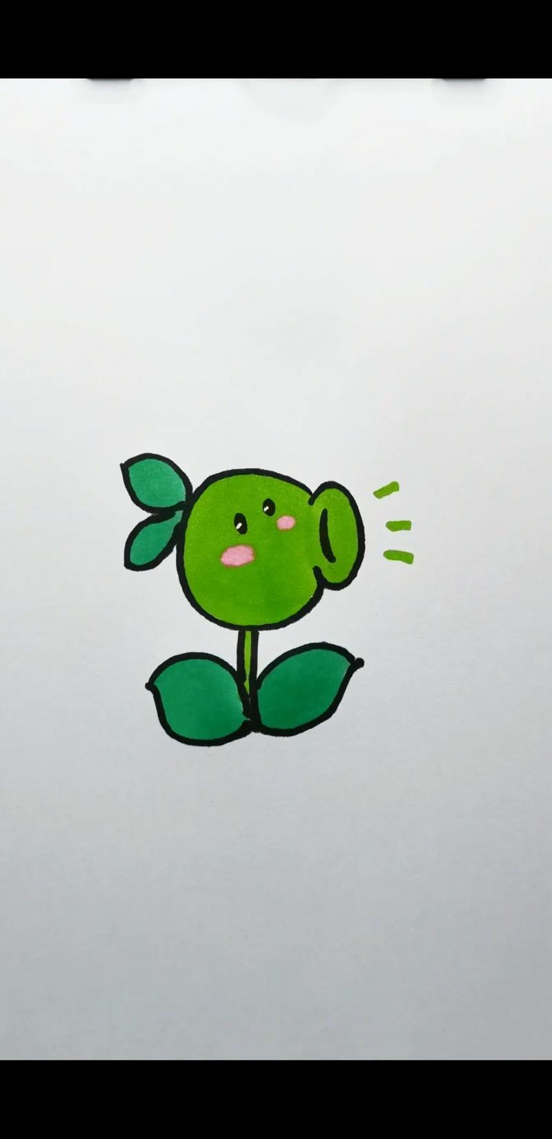 豌豆射手简笔画教程绿植简笔画教程