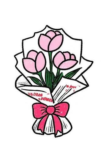 三八妇女节花朵简笔画
