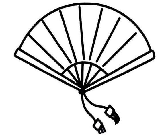 中国风简笔画扇子