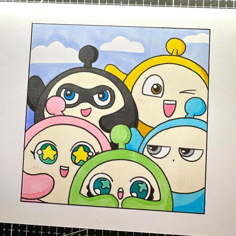 简单好看好画的蛋仔派对蛋仔五小只简笔画绘画过程教程蛋仔派对抖