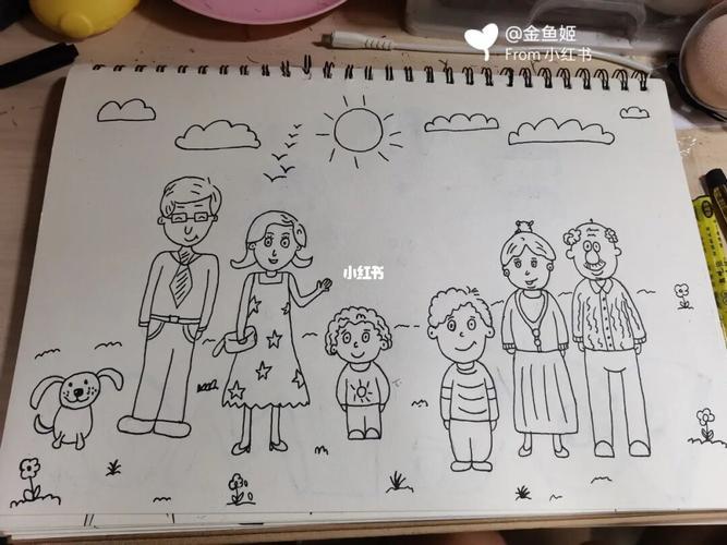 组合全家福简笔画