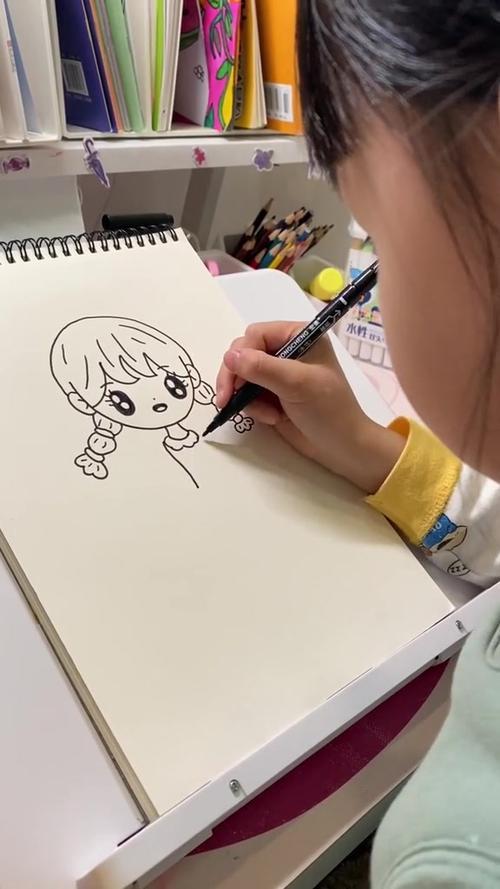 可爱小女孩简笔画