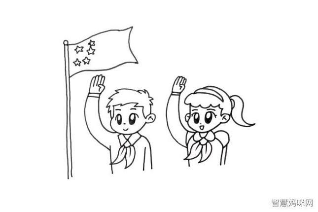 敬礼素描简笔画