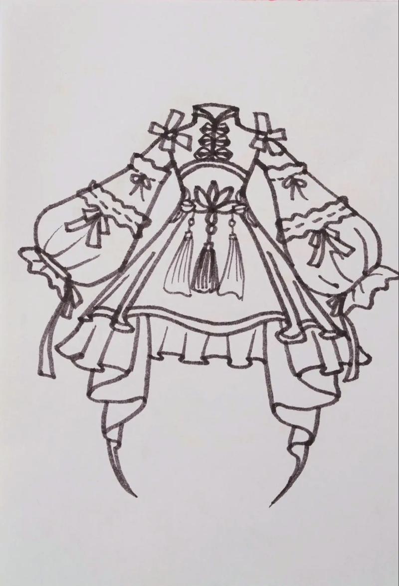 新中式仙女裙简笔画新中式仙女裙怎么画画画手绘绘抖音