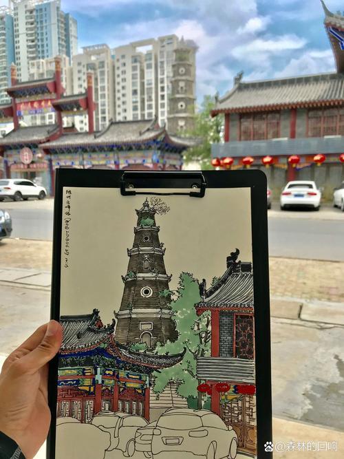 每日一画画随州文峰塔