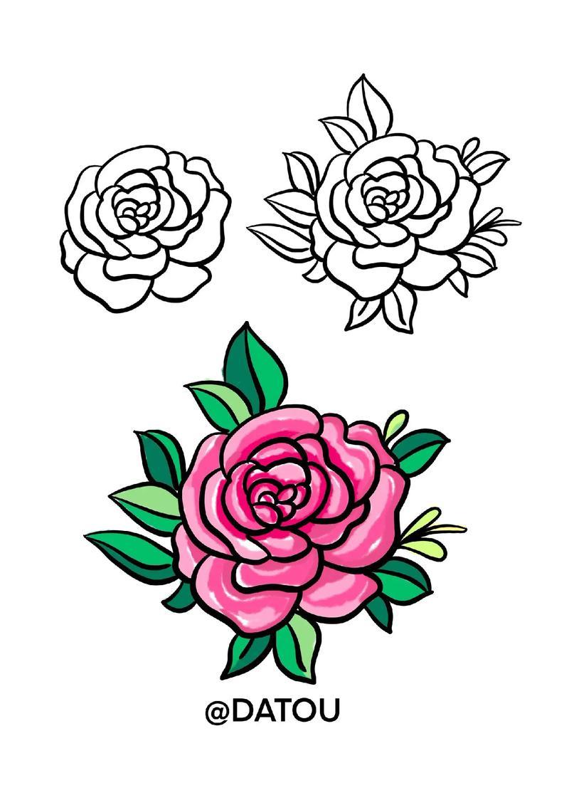 花卉简笔画教学步骤学起来手稿分享简笔画简易花抖音