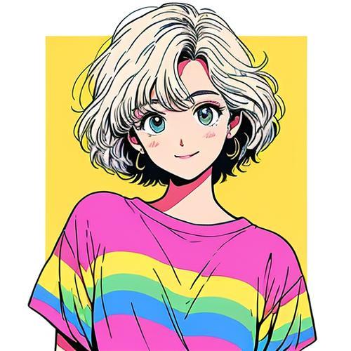 中年女性头像成熟大气的彩色女生漫画风