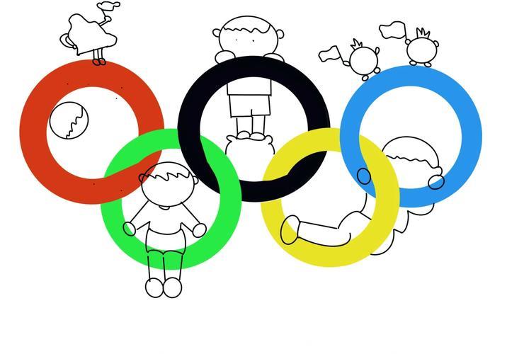 奥运五环闪耀同心共庆荣耀时刻