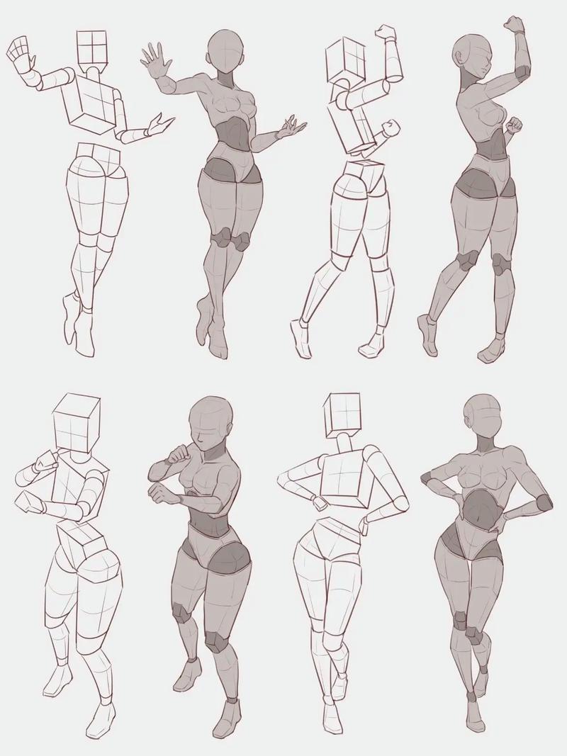 手绘人体结构动态超级干货素材分享山顶小怪兽绘画抖音