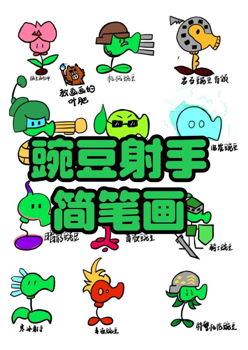 各种豌豆射手简笔画抖音