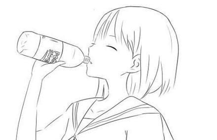 喝水的简笔画大图