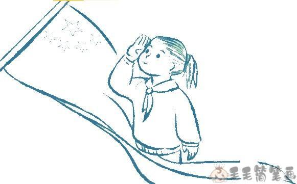 敬礼素描简笔画