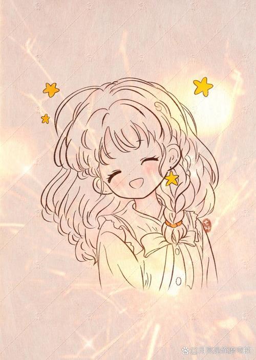 简笔画二次元美少女